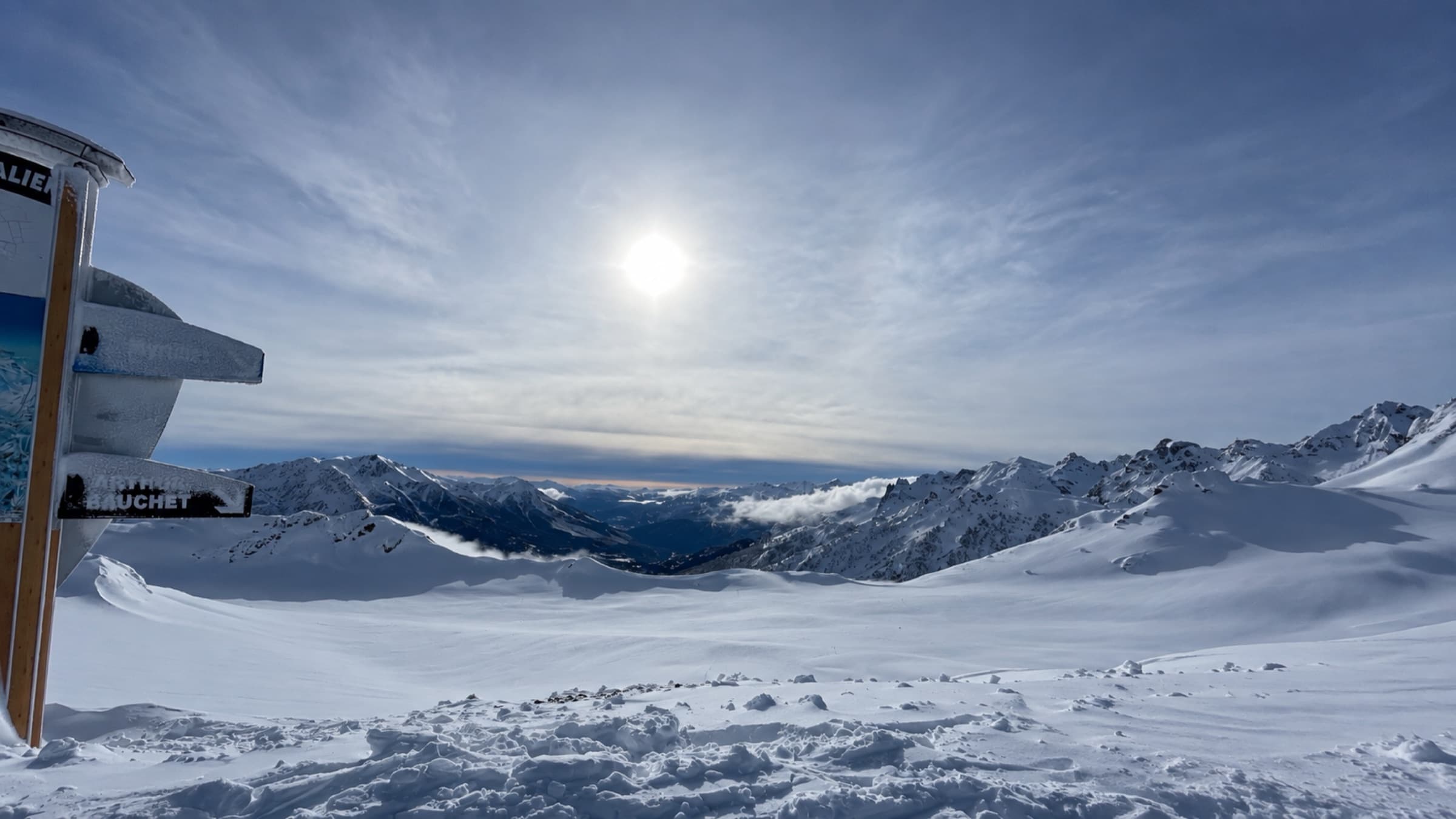 Snowboarding in the mountains